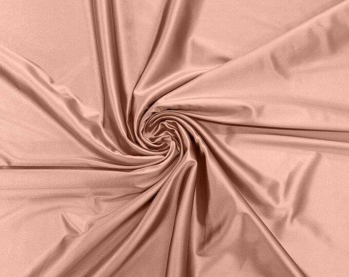 Deep Blush Heavy Shiny Satin Stretch Spandex Fabric/58 Inches Wide/Prom/Wedding/Cosplays.