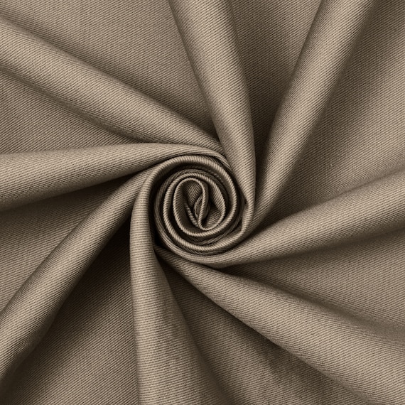 Kaki katoenen keperstof 58'' breed/katoen/middelzwaar/kleding