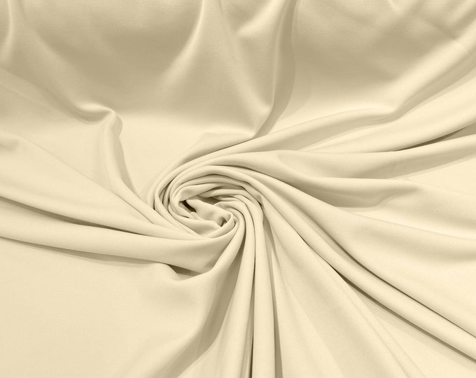 Ivory 59/60" Wide 100% Polyester Wrinkle Free Stretch Double Knit Scuba Fabric/cosplay/costumes.