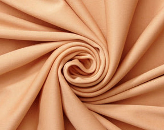 Tan Polyester Knit Interlock Mechanical Stretch Fabric 58"/60"/Draping Tent Fabric. Sold By The Yard.