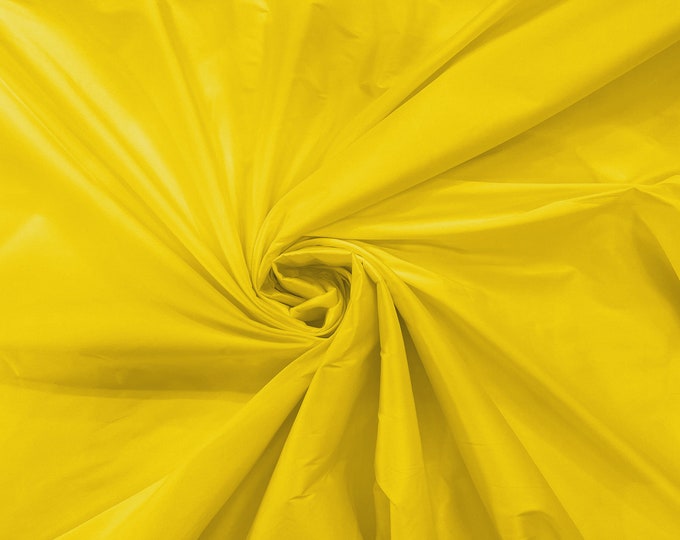 Canary Yellow 100% Polyester Imitation Silk Taffeta Fabric 55" Wide/Costume/Dress/Cosplay/Wedding.