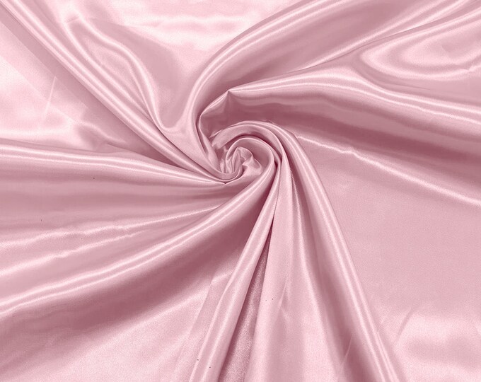 Pink Shiny Charmeuse Satin Fabric for Wedding Dress/Crafts Costumes/58” Wide /Silky Satin