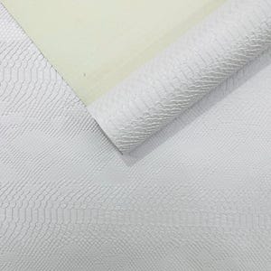 White Viper Snake Skin Texture Faux Leather Fabric| 54" Wide| Upholstery| Bags.