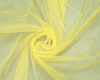 Yellow 58/60" Wide 100% Polyester Soft Light Weight, Sheer, See Through Crystal Organza Fabric Sold By The Yard.