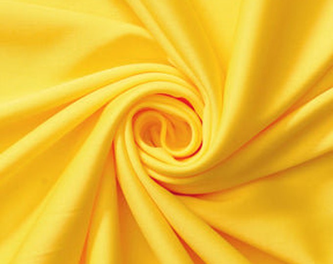 Neon Yellow Polyester Knit Interlock Mechanical Stretch Fabric 58"/60"/Draping Tent Fabric. Sold By The Yard.