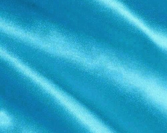 Turquoise Crepe Back Satin Bridal Fabric Draper-Prom-wedding-nightgown- Soft 58"-60" Inches Sold by The Yard.