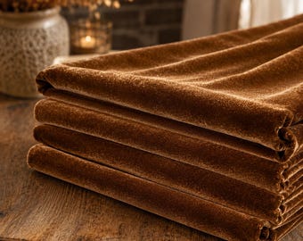 Copper Stretch Velvet Fabric 58" Wide | Apparel Costume Fabric By The Yard | Soft Velvet Cosplay Material