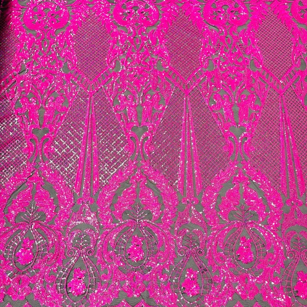 Pink Damask Fabric Etsy