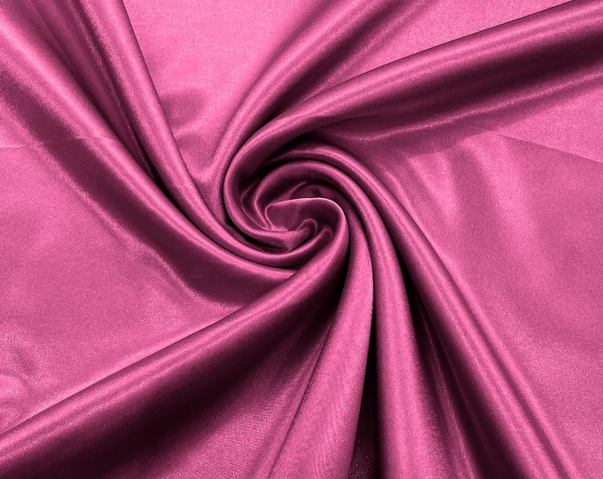 Fuchsia Crepe Back Satin Fabric 58" Wide| Bridal| Prom| Nightgown| Wedding.