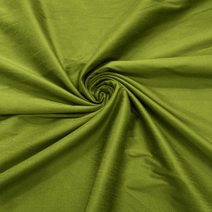 Tessuto di seta finta Dupioni in poliestere verde lime scuro / 55&quot; di larghezza/tessuto da sposa/arredamento per la casa.