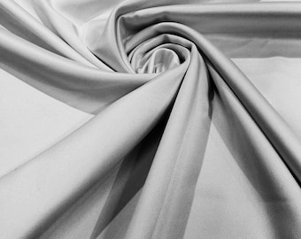 Light Silver - Matte L'Amour Satin (Peau de Soie) Duchess Fabric Bridesmaid Dress 58"-60" Wide/Costume/wedding.
