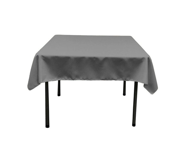 Grey Square Polyester Poplin Table Overlay - Diamond. Choose Size Below