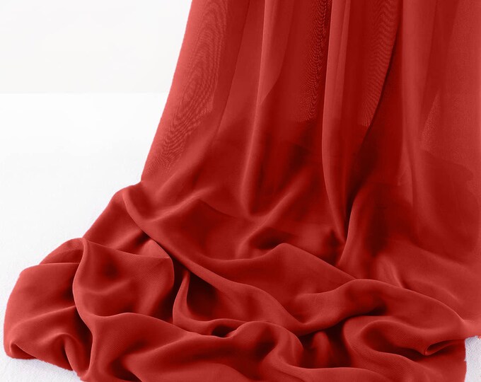 Dark Red - Wool Dobby Chiffon Sheer Table Runner for Wedding, Decorations for Birthday Parties, Banquets, Engagements.