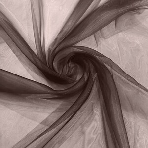 Light Brown 58/60&quot; Wide 100% Polyester Soft Light Weight, Sheer, See Through Crystal Organza Fabric/Cosplay Costumes, Skirts.