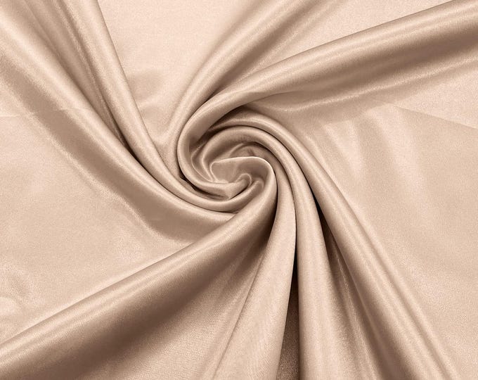 Beige Crepe Back Satin Fabric 58" Wide| Bridal| Prom| Nightgown| Wedding.