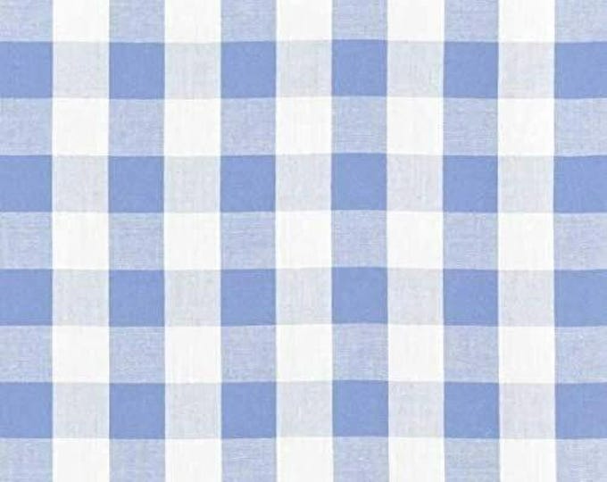 Baby Blue Gingham 1 Inch Checkered Poly Cotton 58" Wide Fabric- Sold by the yard
