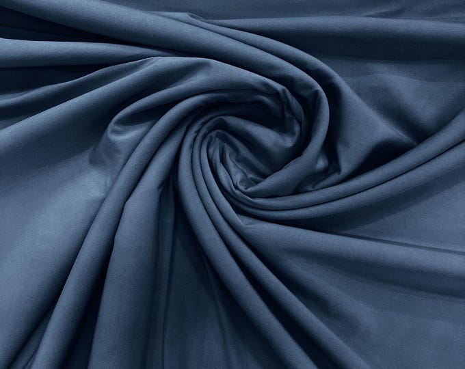 Denim Blue ITY 2 Way Stretch Spandex Knit Fabric| 58" Wide| Nightgown| sewing project