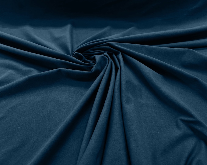 Dark Teal 58/60" Wide  Cotton Jersey Spandex Knit Blend 95% Cotton 5 percent Spandex/Stretch Fabric/Costume