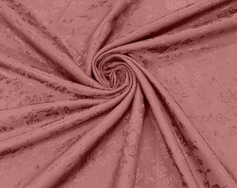 Dusty Rose 58 "breiter Polyester Blumen-Brokat-Jacquard-Satin-Stoff, Hochzeit, nähen