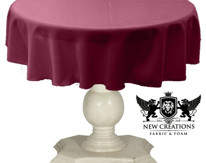 Pride Magenta Tablecloth Solid Dull Bridal Satin Overlay for Small Coffee Table Seamless.