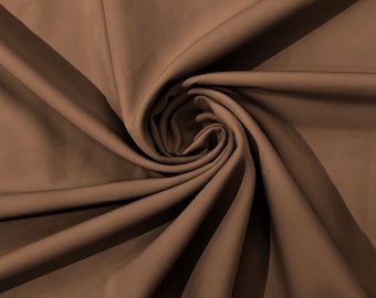 Mocha Brown Dull 4 Way Stretch Crepe Fabric/Medium Crepe-Bridal Fabric/Apparel Fabric/Polyester Crepe-Spandex/