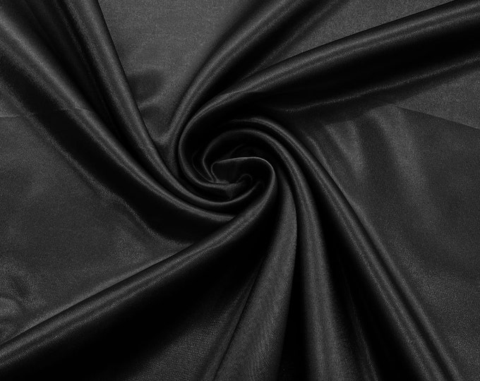 Black Crepe Back Satin Bridal Fabric Draper/Prom/Wedding/58" Inches Wide Japan Quality.