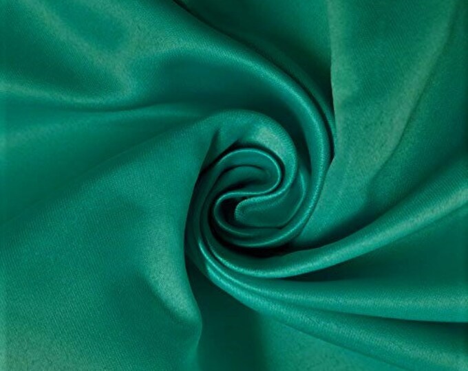 Teal Green  Light Weight Charmeuse Satin Fabric for Wedding Dress 60" inches wide sold by The Yard.