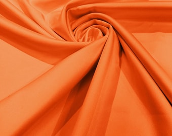 Orange Matte Lamour Satin Fabric (Peau de Soie) Duchess Bridesmaid| 58" Wide| Bridal Dresses.