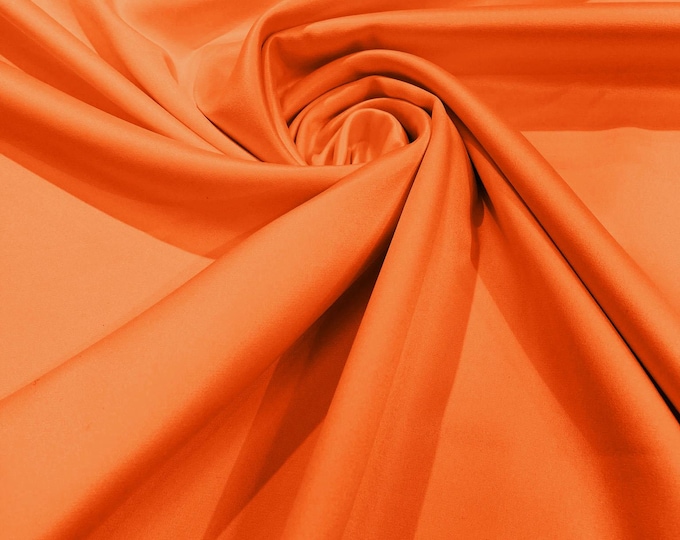 Orange Matte Lamour Satin Fabric (Peau de Soie) Duchess Bridesmaid| 58" Wide| Bridal Dresses.