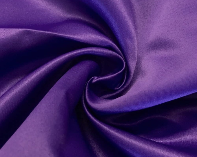 Purple Matte Satin (Peau de Soie) Duchess Fabric Bridesmaid Dress 58"-60" Wide Sold By The Yard.