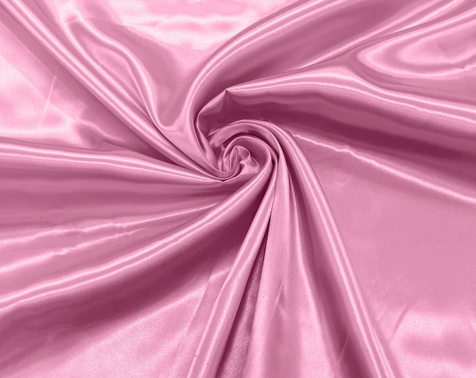 Candy Pink - Shiny Charmeuse Satin Fabric for Wedding Dress/Crafts Costumes/58” Wide /Silky Satin