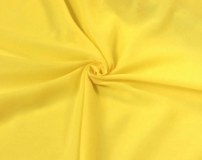 Yellow 58/60" Wide 100% Polyester Soft Light Weight, Sheer, See Through Chiffon Fabric Sold By The Yard.