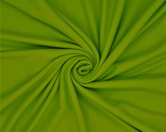 Dark Lime Green 58" Wide ITY Fabric Polyester Knit Jersey 2 Way  Stretch Spandex Sold By The Yard.