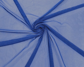 Royal Blue 58/60" Wide Solid Stretch Power Mesh Fabric Nylon Spandex Sold By The Yard.