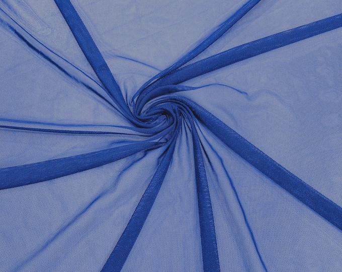 Royal Blue 58/60" Wide Solid Stretch Power Mesh Fabric Nylon Spandex Sold By The Yard.