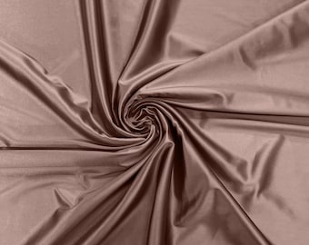 Dusty Mauve Heavy Shiny Satin Stretch Spandex Fabric | 58 Inches Wide for Prom.