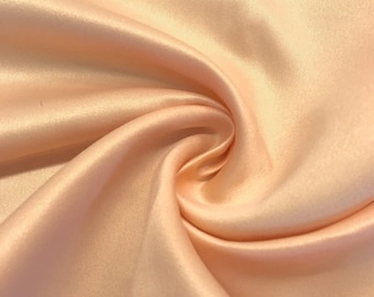 Peach Matte Satin (Peau de Soie) Duchess Fabric Bridesmaid Dress 58"-60" Wide Sold By The Yard.