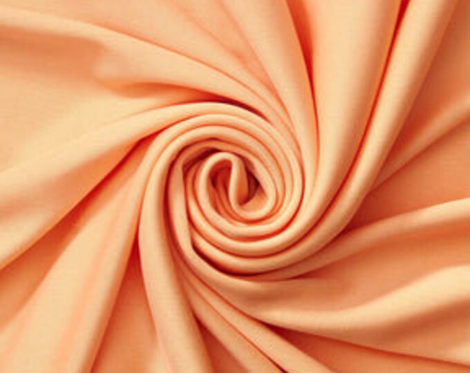 Peach Polyester Knit Interlock Mechanical Stretch Fabric 58"/60"/Draping Tent Fabric. Sold By The Yard.