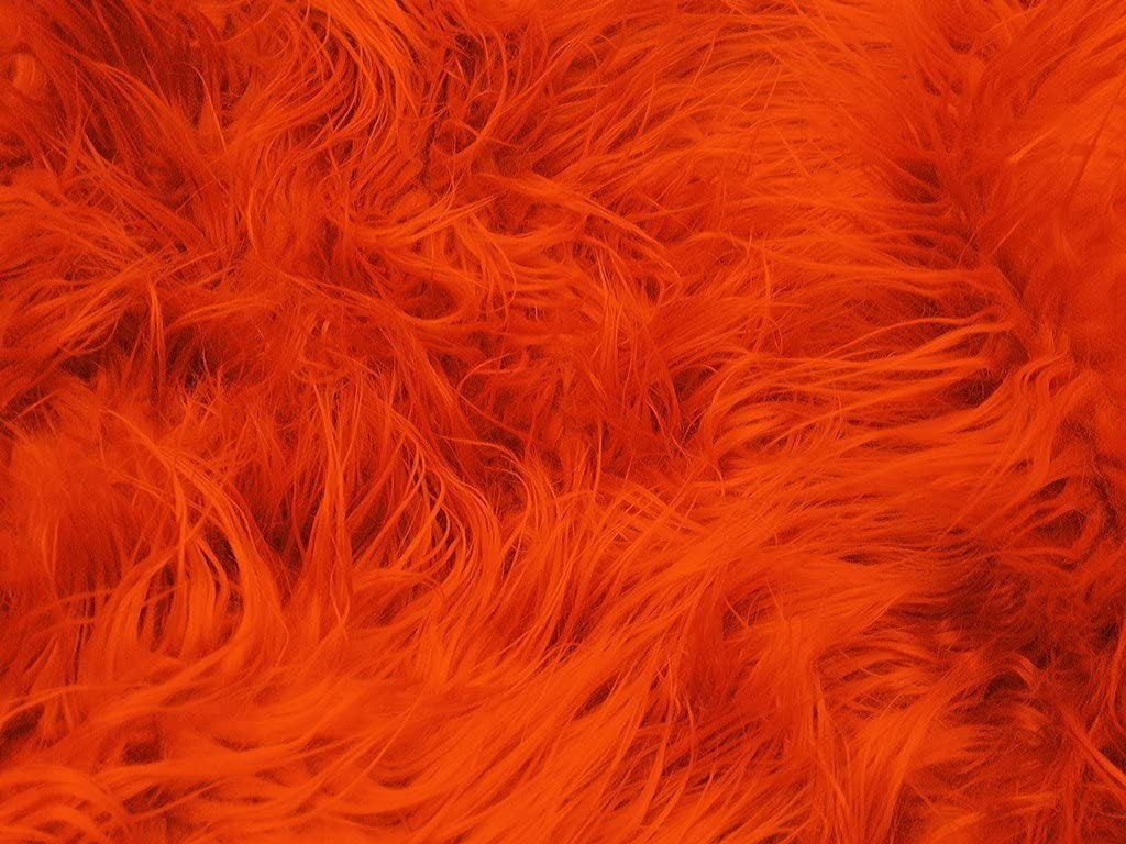 Mongolian Faux Fur Fabric by the Yard Orange