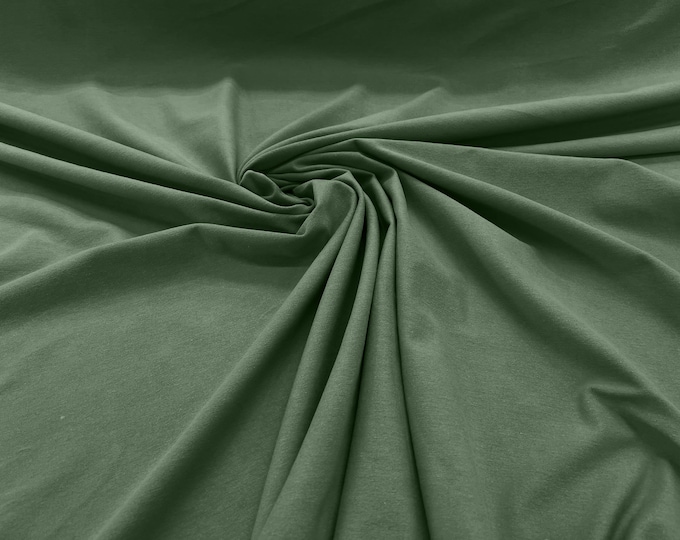 Sage Green 58/60" Wide  Cotton Jersey Spandex Knit Blend 95% Cotton 5 percent Spandex/Stretch Fabric/Costume