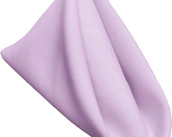 18 x 18 Inches Polyester Poplin Decorative Table Napkins, Party Supply - Pack of 12 - Lilac
