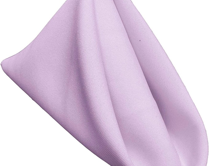 18 x 18 Inches Polyester Poplin Decorative Table Napkins, Party Supply - Pack of 12 - Lilac