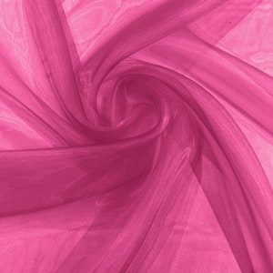 Fuchsia 58/60&quot; Wide 100% Polyester Soft Light Weight, Sheer, See Through Crystal Organza Fabric/Cosplay Costumes, Skirts.