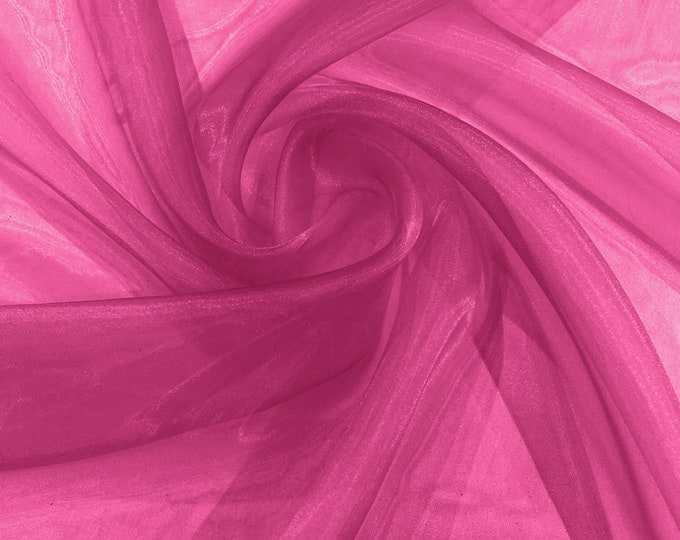 Fuchsia 58/60" Wide 100% Polyester Soft Light Weight, Sheer, See Through Crystal Organza Fabric/Cosplay Costumes, Skirts.