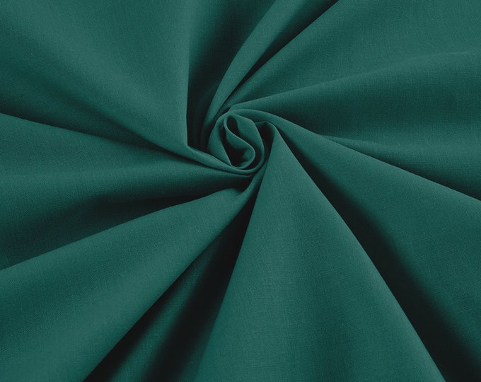 Jade - 58-59" Wide Premium Light Weight Poly Cotton Blend Broadcloth Fabric Sold By The Yard.
