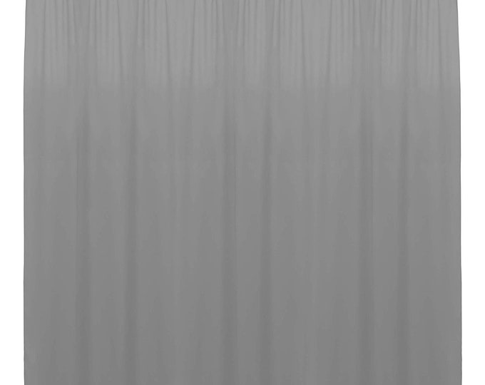 Grey SEAMLESS Backdrop Drape Panel, All Sizes Available in Polyester Poplin, Party Supplies Curtains.