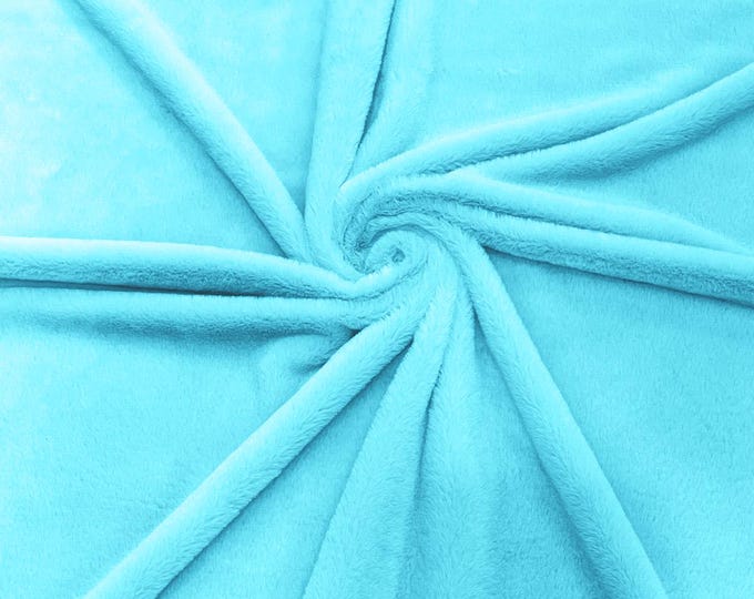 Turquoise Rabbit Plush Minky Faux Fur/58" Wide.