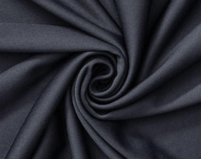 Navy Polyester Knit Interlock Mechanical Stretch Fabric 58"/60"/Draping Tent Fabric. Sold By The Yard.