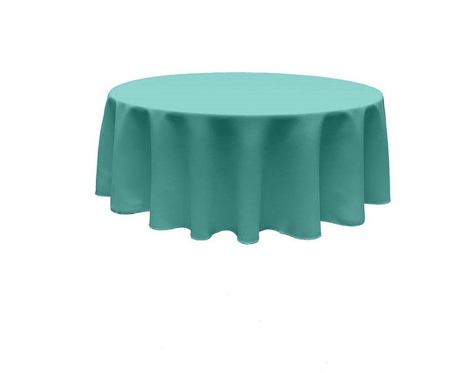 Jade - Solid Round Polyester Poplin Tablecloth Seamless.