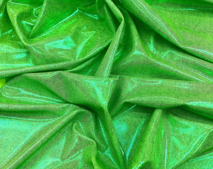 Lime Green Foggy Foil All Over Foil Metallic Nylon Spandex 4 Way Stretch/58" Wide